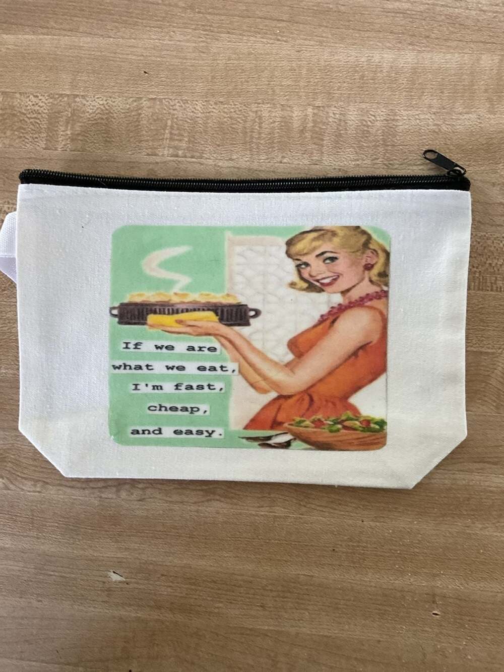 Vintage Style Graphic Canvas Zipper Pouch